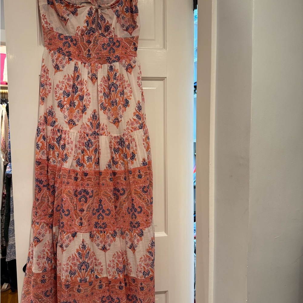 Elegant Floral Maxi Dress - Pink and White